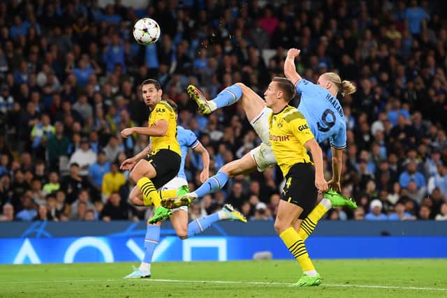 Erling Haaland scored the winner for Manchester City against Dortmund. Credit: Getty.