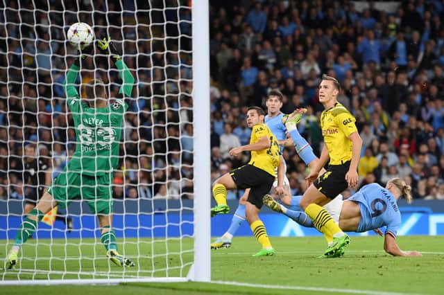 Haaland was on target again in midweek. Credit: Getty.