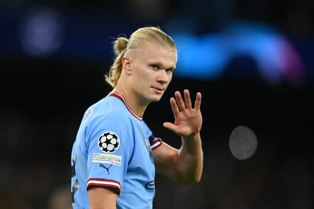 Haaland has netted 13 from nine matches so far at City. Credit: Getty.