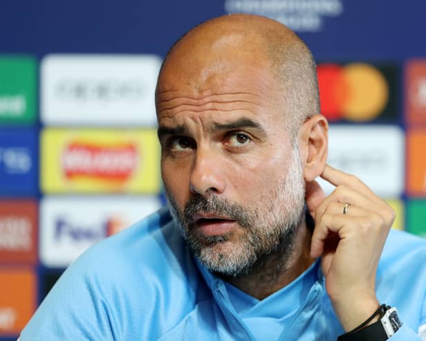 Pep Guardiola was asked about the fitness of three players ahead of the Wolves game. Credit: Getty.