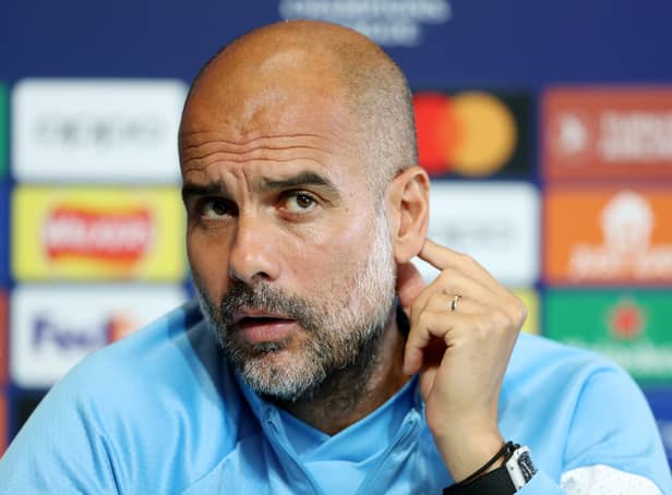 Pep Guardiola was asked about the fitness of three players ahead of the Wolves game. Credit: Getty.