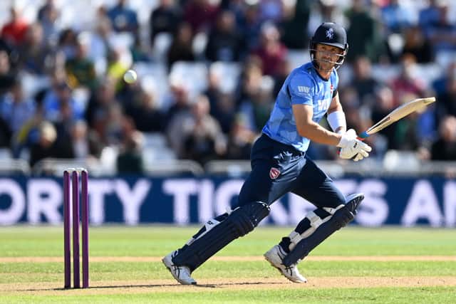 Joe Denly of Kent bats during the Royal London Cup Final between  Kent Spitfires and Lancashire at Trent Bridge on September 17, 2022 in Nottingham, England. (Photo by Gareth Copley/Getty Images)