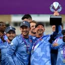 Darren Stevens of Kent celebrates with the trophy after winning the Royal London Cup Final between  Kent Spitfires and Lancashire at Trent Bridge on 