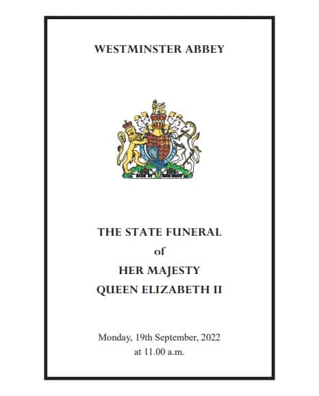 The Queen’s funeral Order of Service