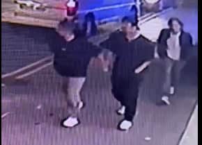 Police want to speak to three men seen on CCTV in Bradshawgate in Bolton