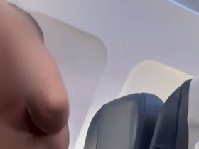 The passenger appears to be topless in part of the clip Credit: SWNS