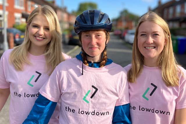The Lowdown’s Medical Director Dr Melanie Davis-Hall (left) with rider Lucy (centre) and Founder, Alice Pelton (right) Credit: The Lowdown