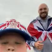 Presley Pennington running with Tyson Fury in Morecambe Credit: SWNS