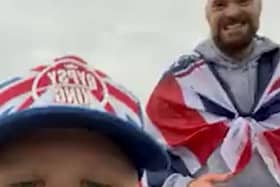 Presley Pennington running with Tyson Fury in Morecambe Credit: SWNS