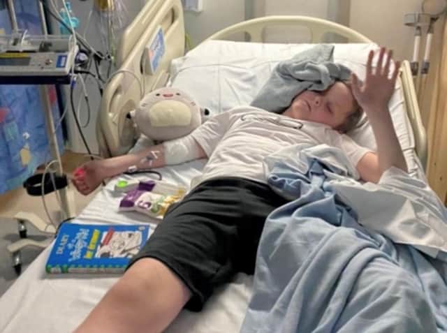Dillon Wilford in hospital Credit: Melanie Wilford / SWNS