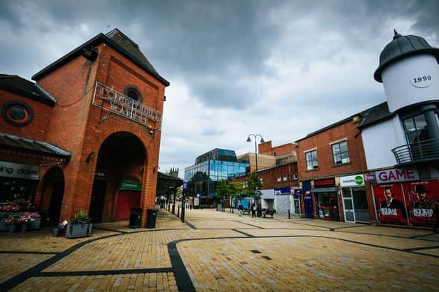 Outside Tommyfield Market in Oldham town centre. Photo: MEN