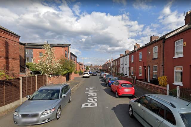 A general view of Beverly Road in Manchester: Credit Google