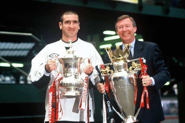 Cantona and Ferguson guided United to repeated success in the 1990s. Credit: Getty.