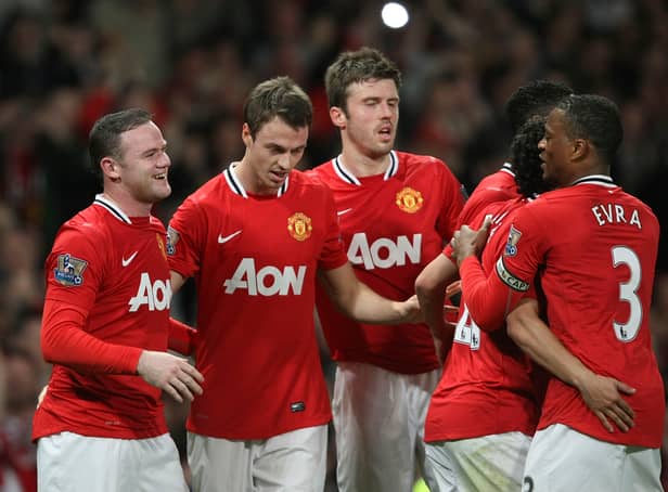 <p>Jonny Evans’ former Manchester United team-mates congratulated him on his international career. Credit: Getty.</p>