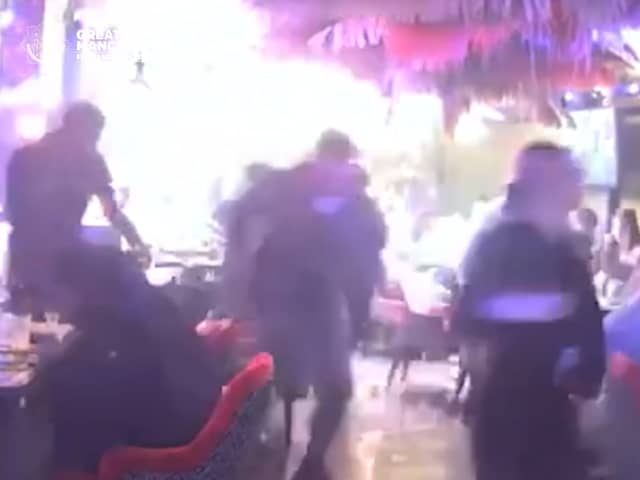 The fire in a shisha bar in Manchester Credit GMFRS