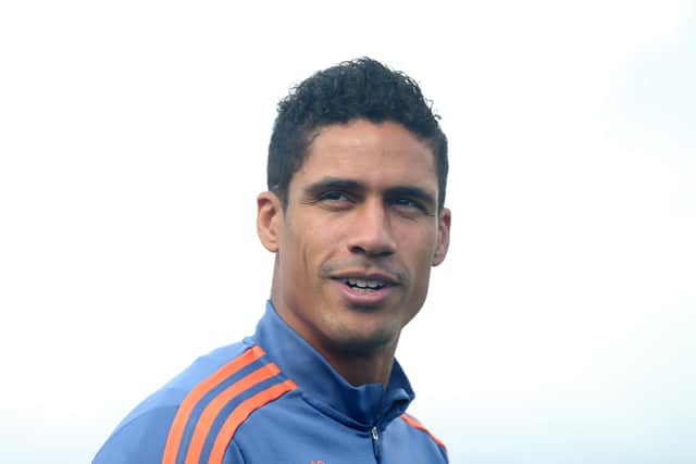 Varane was among the early returnees at United training. Credit: Getty.
