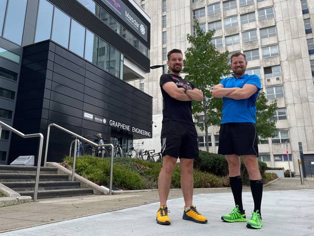 The team from The University of Manchester is running a leg of a relay to the COP27 climate talks in graphene trainers