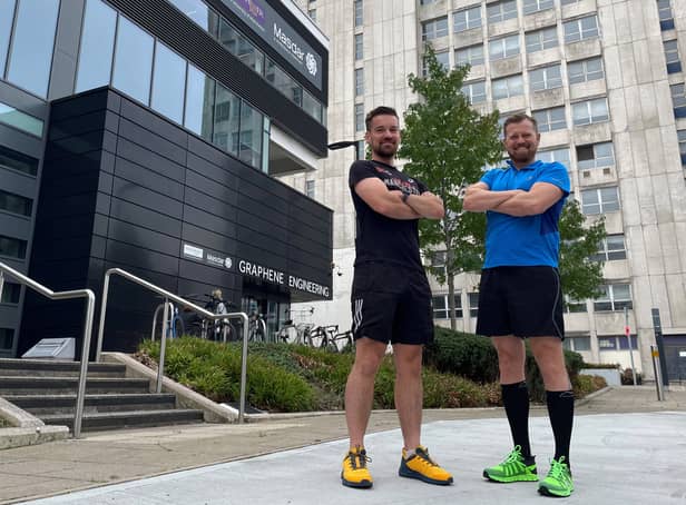 <p>The team from The University of Manchester is running a leg of a relay to the COP27 climate talks in graphene trainers</p>