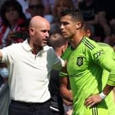 Erik ten Hag has dismissed the idea Cristiano Ronaldo is unhappy at Manchester United. Credit: Getty.