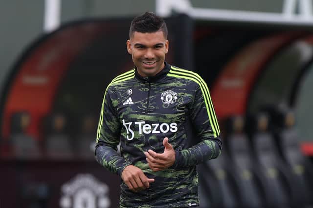 Casemiro could break up the McTominay-Eriksen midfield partnership. Credit: Getty.