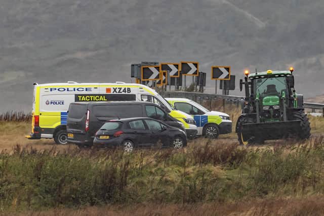 The scene on Saddleworth Moor where police are beginning a search for human remains Credit: Craig Hannah / SWNS