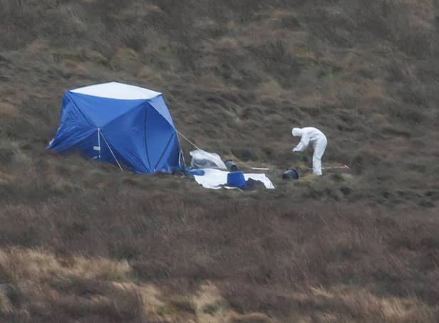 <p>The scene on Saddleworth Moor where police are beginning a search for human remains Credit: Craig Hannah / SWNS</p>
