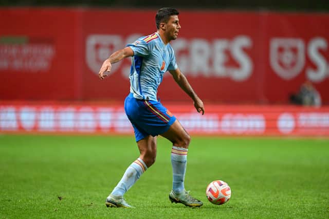 Rodri played for Spain during the international break. Credit: Getty.
