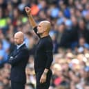 Manchester City boss Pep Guardiola and Manchester United boss Erik ten Hag. Credit: Getty.