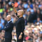 Manchester City boss Pep Guardiola and Manchester United boss Erik ten Hag. Credit: Getty.