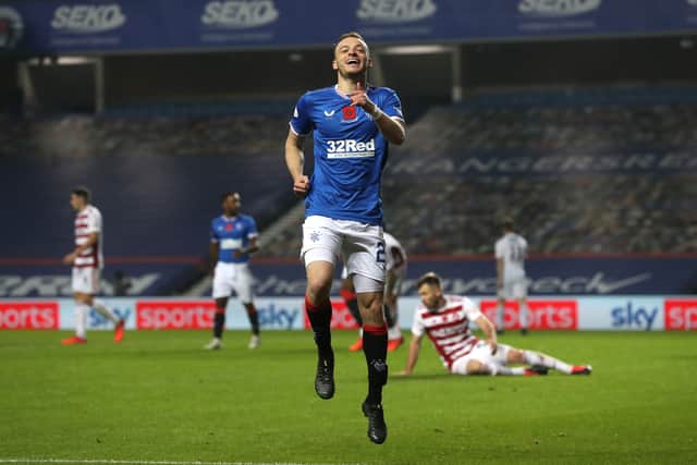 Barker won the SPFL title while at Rangers. Credit: Getty.