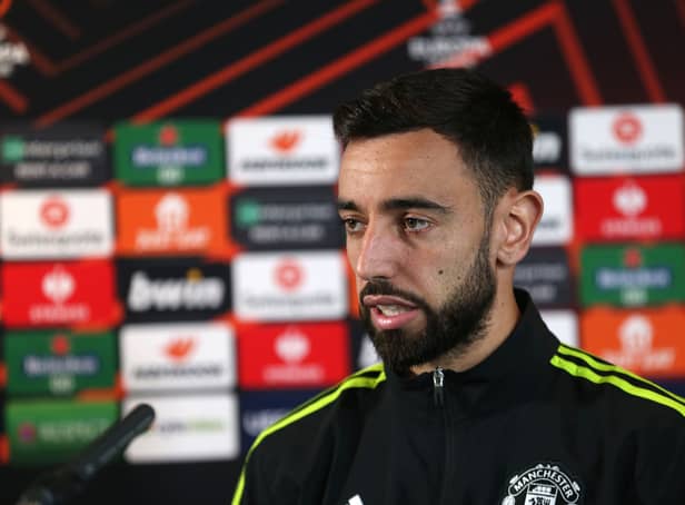<p>Bruno Fernandes wants Manchester United to improve against Omonia. Credit: Getty. </p>