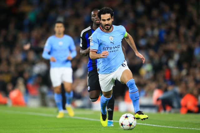 Ilkay Gundogan in action for Man City Credit: Getty