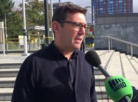 Mayor Andy Burnham speaks about Avanti at MediaCityUK today Credit: LDRS