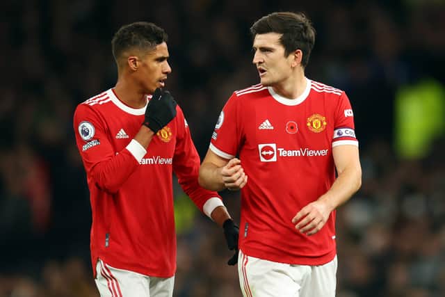 Varane is a doubt for Sunday, but Maguire is definitely out. Credit: Getty.