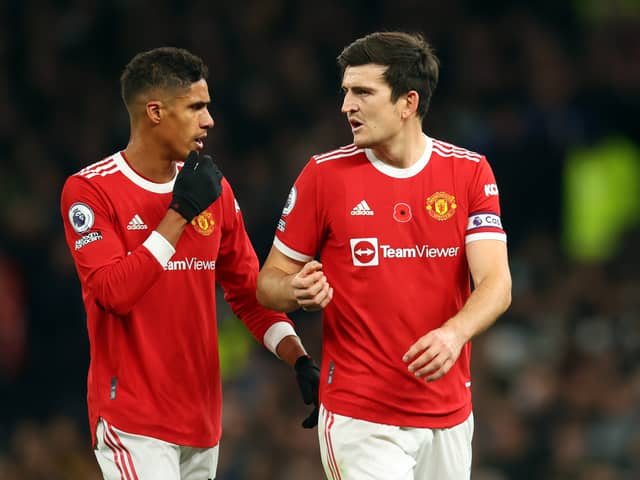 Varane and Maguire aren’t expected to play for United on Sunday. Credit: Getty.