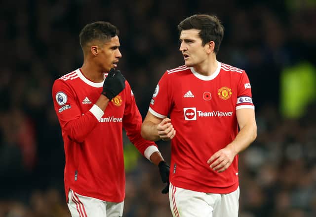 Varane and Maguire aren’t expected to play for United on Sunday. Credit: Getty.
