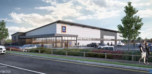 The CGI plans for the new Aldi store in Chadderton. Photo: The Harris Partnership/Aldi.