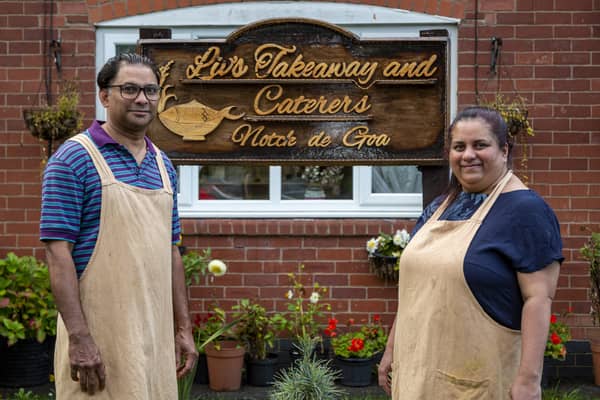 Cefona and Michael Dias at their award winning takeaway, Liv’s Takeaway, in their house in Blackley, Greater Manchester Credit SWNS