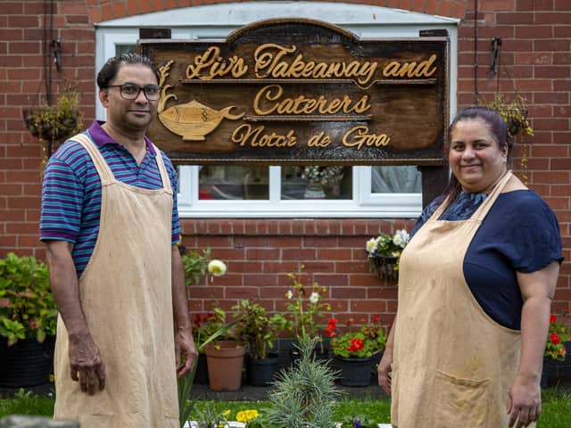 Cefona and Michael Dias at their award winning takeaway, Liv’s Takeaway, in their house in Blackley, Greater Manchester Credit SWNS