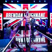 Brendan Loughnane making his way to the cage at the Copper Box Arena in London. Photo: Cooper Neill/PFL