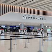 Manchester Airport check in and departures at Terminal Two in October 2022