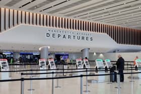 Manchester Airport check in and departures at Terminal Two in October 2022