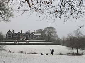 Snow covers the ground around Bramall Hall in Stockport Credit Getty