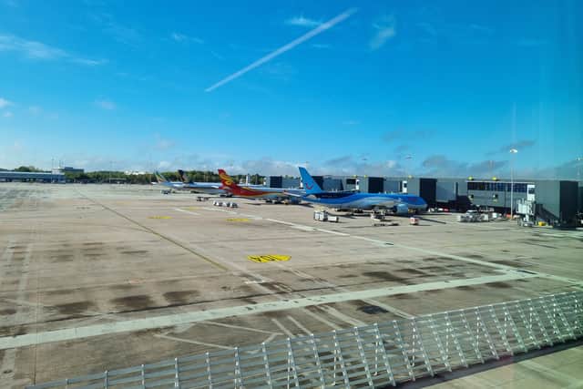 Planes at Manchester Airport