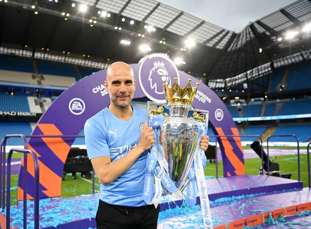 Pep Guardiola named four teams who he feels can challenge Manchester City for the Premier League title this season. Credit: Getty.