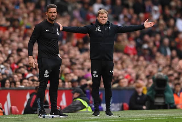 Eddie Howe was not pleased his side weren’t awarded a penalty in the first half. Credit: Getty.