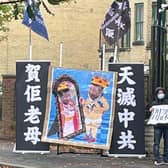 The satirical picture of Chinese president Xi Jinping which was displayed outside the Chinese Consulate by Hong Kong protestors