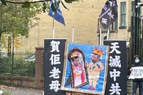 The satirical picture of Chinese president Xi Jinping which was displayed outside the Chinese Consulate by Hong Kong protestors