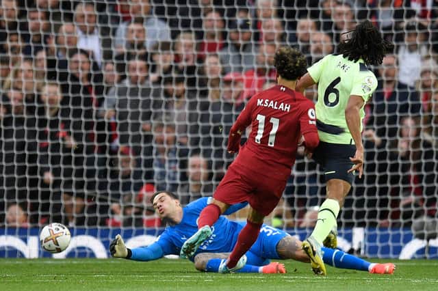 Salah scored the only goal of the game at Anfield. Credit: Getty.