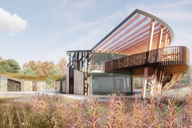 An image of the proposed visitor centre at Northern Roots. Photo: JDDK Architects